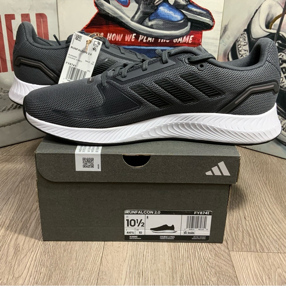 Adidas Men Run Falcon 2.0 FY8741 Gray Running Shoes Sneakers Men's Sizes 12.5 - Picture 9 of 13